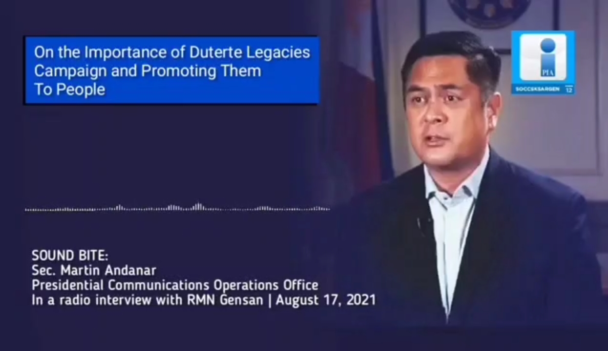 Sec.  Martin Andanar On the Importance of Promoting the Duterte Legacy Campaign