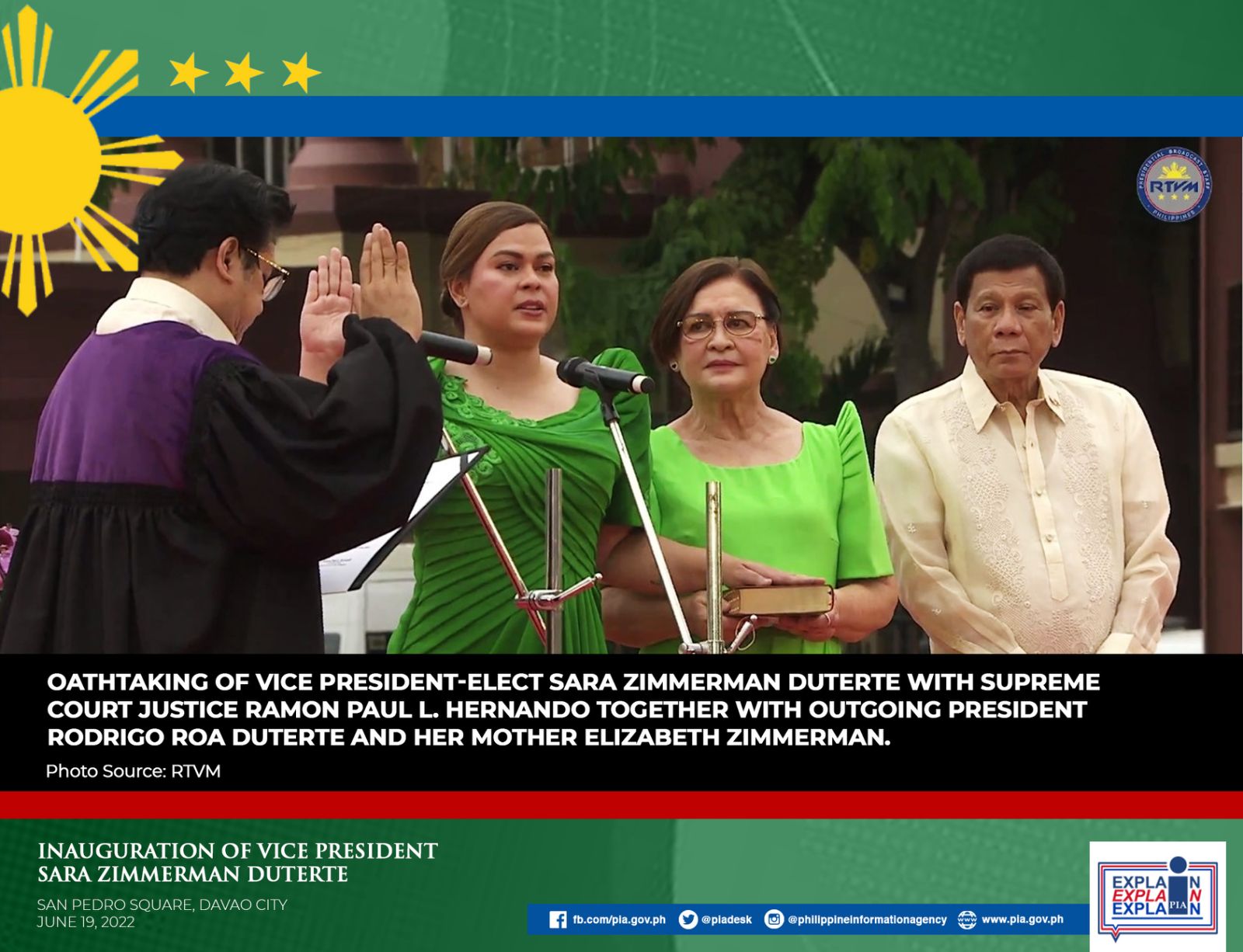Inauguration of VP-elect Sara Zimmerman Duterte as the 15th Vice President of the Philippines