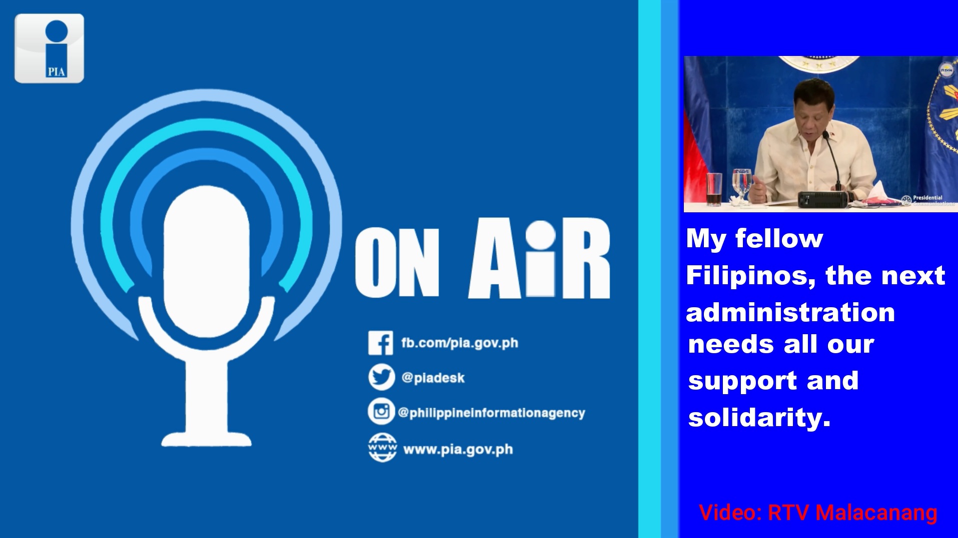 PIA ON AIR | Support the Newly Elected Leaders of the Country