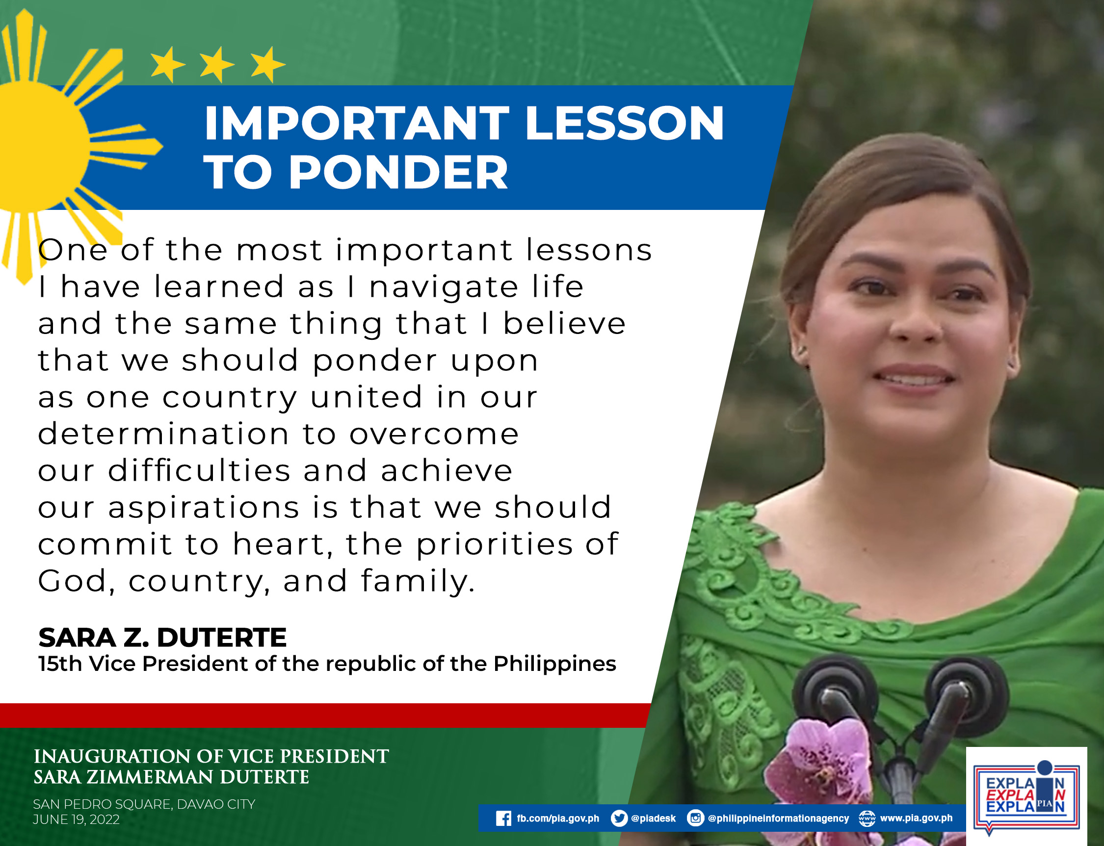 Important Lesson to Ponder - VP Sara Duterte