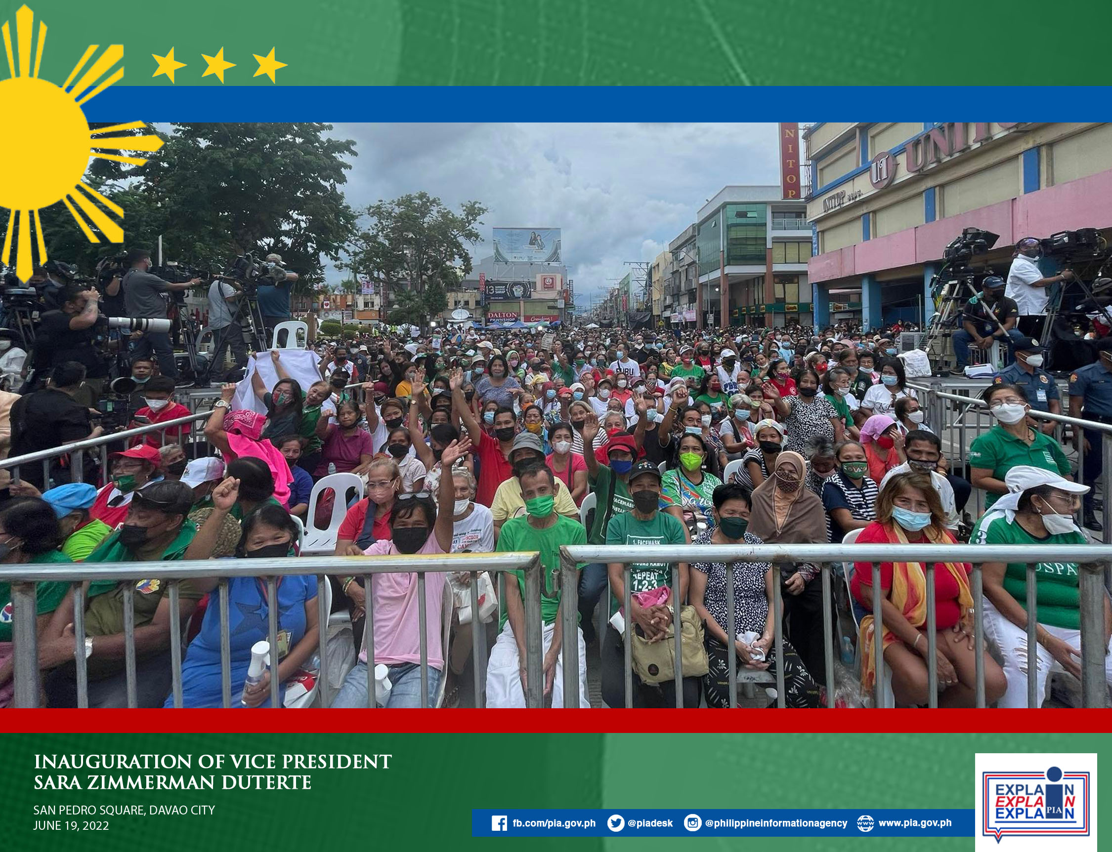 Crowd at San Pedro Square for the Inauguration of Vice-President elect Sara Z. Duterte