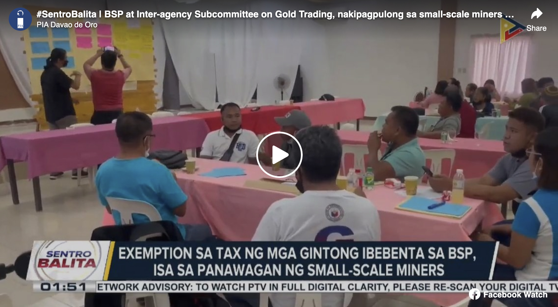 BSP at Inter-agency Subcommittee on Gold Trading, nakipagpulong sa small-scale miners sa Davao de Oro