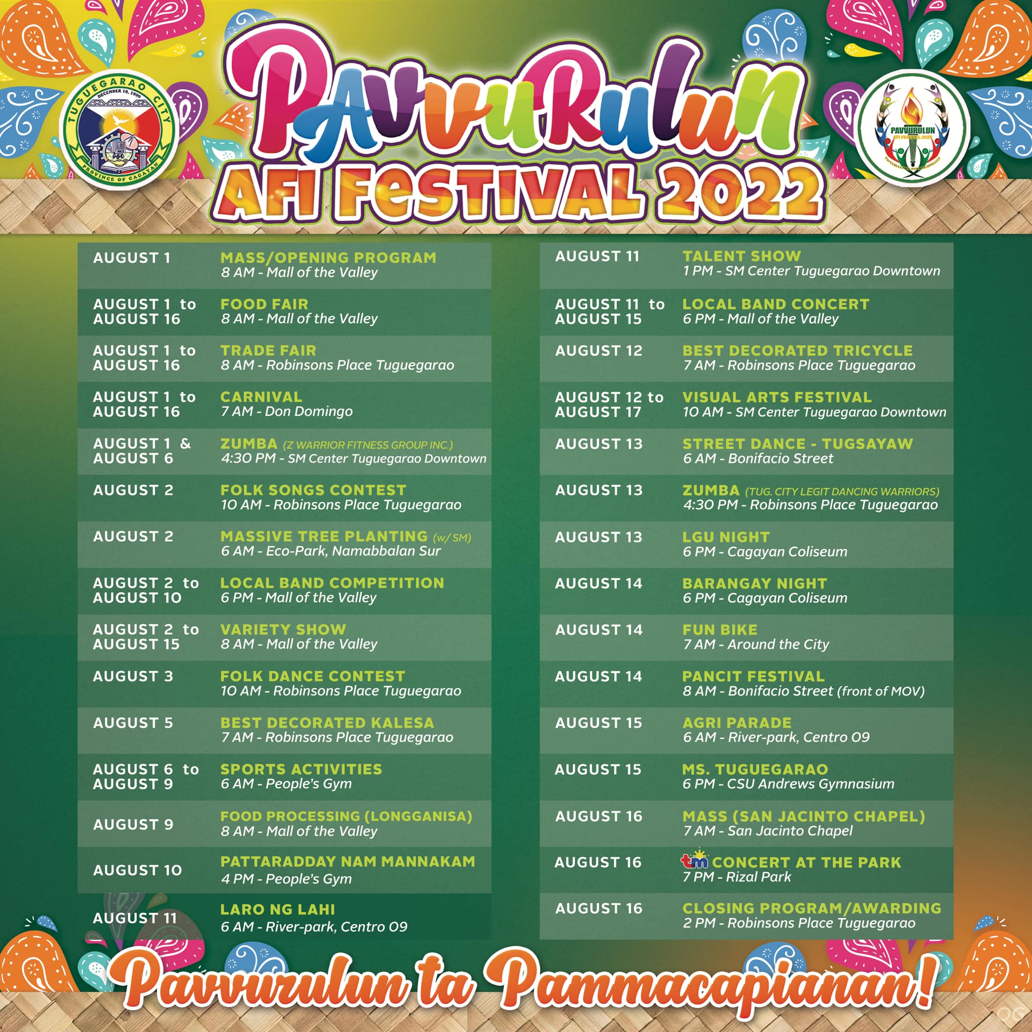 PIA Tuguegarao City all set for PavvurulunAfi Festival