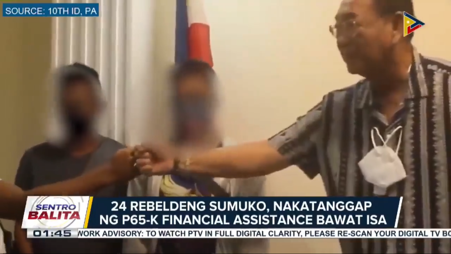 24 rebelde sa Davao Occidental na sumuko sa pamahalaan, nakatanggap ng financial assistance sa ilalim ng E-Clip