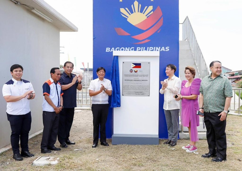 President Ferdinand R. Marcos Jr. leads the inauguration of the Integrated Disaster Risk Reduction and Climate Change Adaptation Project - Stage I in Masantol, Pampanga. This P7.57-billion infrastructure project, spearheaded by the Department of Public Works and Highways and funded by the Export-Import Bank of Korea-Economic Development Cooperation Fund, aims to mitigate flood levels and reduce flooding duration in the province’s low-lying areas, particularly in the towns of Macabebe, Masantol, Minalin, and Santo Tomas. (PCO)