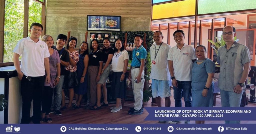 Pagbubukas ng ika-apat na One Town, One Product Nook (OTOP) sa Nueva Ecija na matatagpuan sa Sirmata Ecofarm and Nature Park sa bayan ng Cuyapo. Target ng Department of Trade and Industry na madagdagan ang mga OTOP Nook sa lalawigan upang matulungang magkaroon ng exposure ang mga produkto na gawa ng mga micro, small, and medium enterprises. (DTI Nueva Ecija file photo)