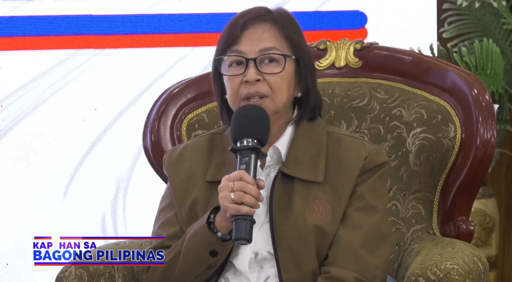 During the 22nd episode of the Kapihan sa Bagong Pilipinas of the Philippine Information Agency, NIA Regional Manager Josephine Salazar discusses the beneficial use of shallow tube well pumps and solar-powered pump projects aimed at improving water access for farmers in Central Luzon. (Maria Asumpta Estefanie C. Reyes/PIA 3)