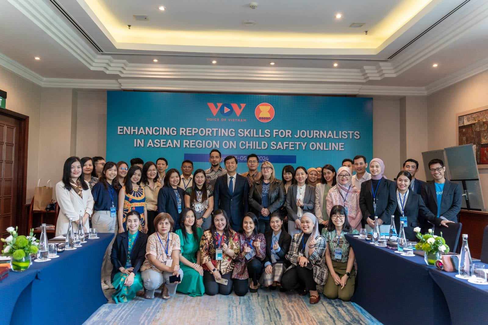 A total of 30 reporters from ASEAN member states attended the training course titled Enhancing Reporting Skills for Journalists in the ASEAN Region on Child Safety Online in Hanoi, Vietnam, on October 3-5. It aims to improve societal engagement by involving key stakeholders such as families, schools, and community leaders in the fight against online child abuse. (Photo courtesy of Voice of Vietnam)