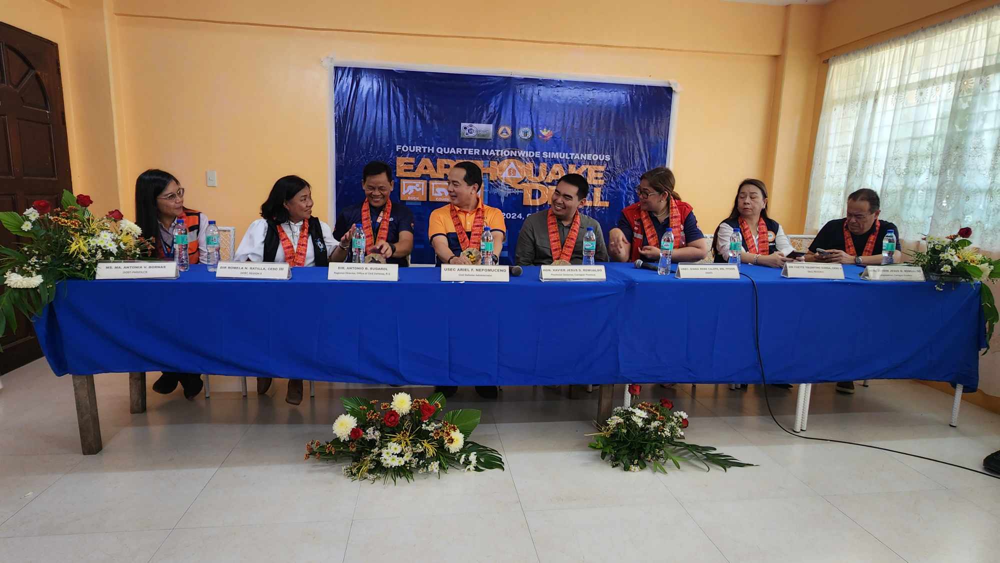On November 14, at the Cong. PPR Tourism and Sports Complex, the press met with key officials who graced the fourth quarter Nationwide Simultaneous Earthquake Drill, where the DILG-10 also announced LGU Camiguin's earning of the SGLG. (Photo: RTP/PIA-10)