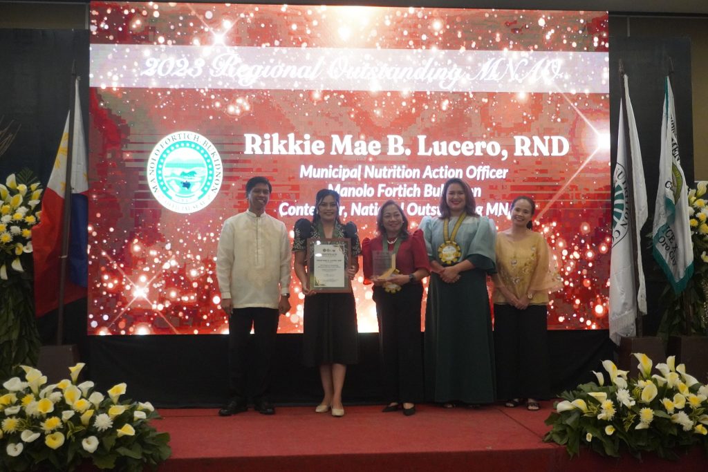 Rikkie Mae B. Lucero, the municipal nutrition action officer from Manolo Fortich, Bukidnon, was recognized as the 2023 region 10 outstanding municipal nutrition action officer and was a contender for the 2023 national awarding. (Photo courtesy of NNC-10)