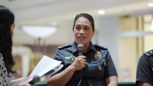 JSInsp. Mary Rose Pacana, female jail warden, shared her initiatives in improving the welfare and safety of the persons deprived of liberty in Cagayan de Oro City Jail-Female Dormitory at the Kapihan sa PIA, January 21. (Photo: PIA-10)