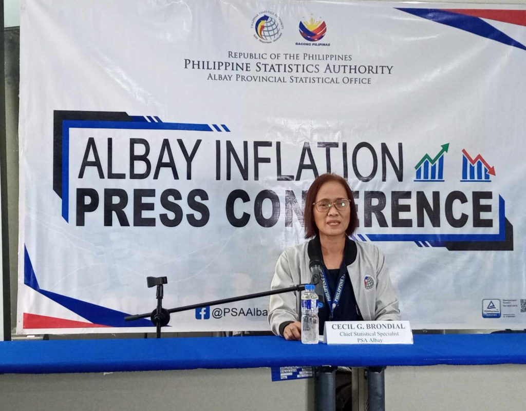 Cecil Brondial, chief statistical specialist of PSA Albay, explains that a lower inflation rate means that the prices of goods and services have stabilized. This makes esssential goods more affordable to low-income consumers. (Photo by Raiza Lucido/PIA5/Albay)
