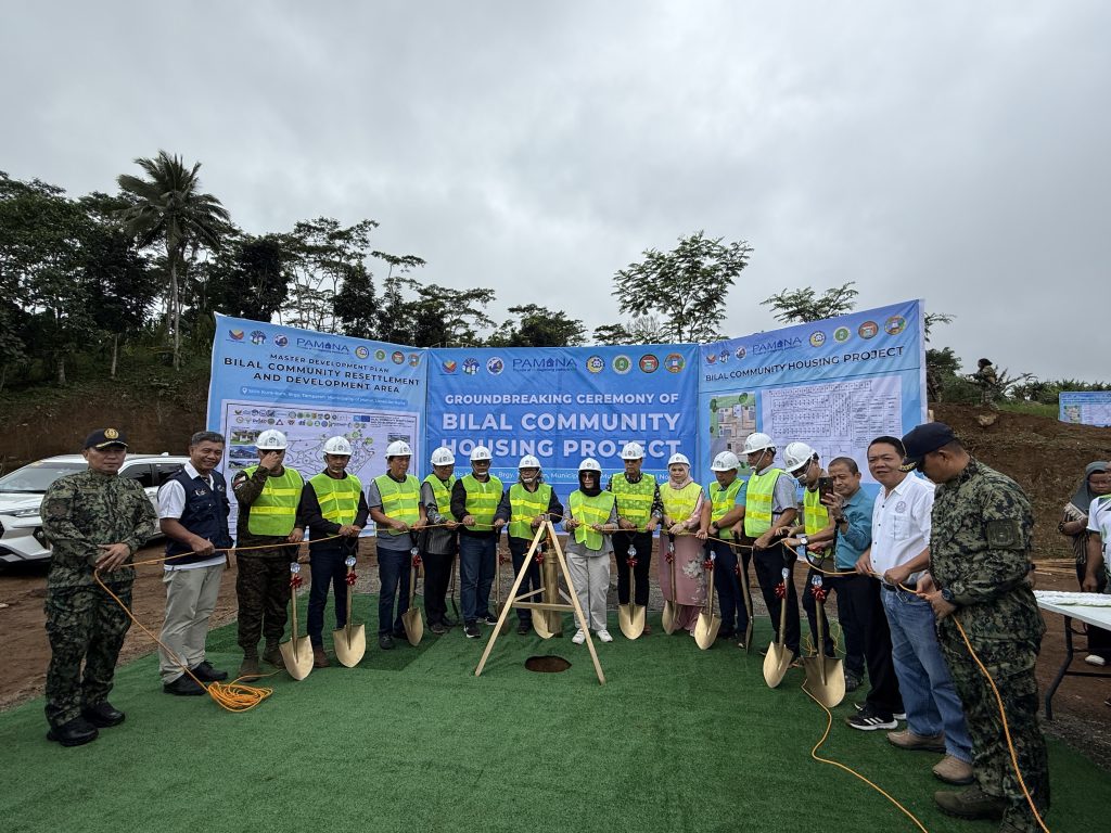 The government leads the groundbreaking ceremony for the construction of 110 housing units for decommissioned Moro Islamic Liberation Front combatants in Camp Bilal in Munai, Lanao del Norte. (Photo: ADD/PIA-10/Lanao del Norte)