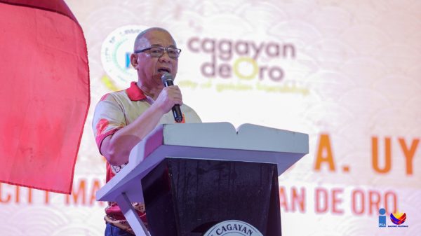 Cagayan de Oro City Mayor Rolando A. Uy expressed his thanks to all those who joined the Chinese New Year festival, January 28 at the Rio de Oro Boulevard. Uy said, "May this New Year bring blessings of health, happiness, and prosperity to each of us, our families, and our city." (Photo: DCC/PIA-10)