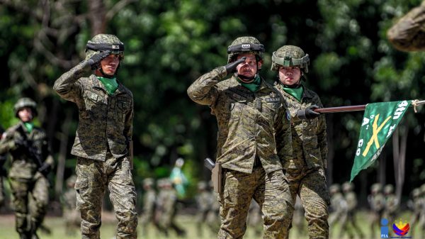 Soldiers honor MGen. Jose Maria R. Cuerpo II through a Pass-in-Review to conclude the Change of Command and Retirement Ceremony, January 17, Camp Edilberto Evangelista, Patag, Cagayan de Oro City. (Photo: SAYU/PIA-10)