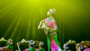 A student from the Oro Christian Grace School performs in the “Revival of the Mountain Village Dance” during the city’s Chinese New Year festival, January 28, at the Rio de Oro Boulevard. (Photo: DCC/PIA-10)