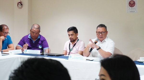 Environmental Management Bureau-10 Director Reynaldo S. Digamo presided over the Special Joint Meeting of the governing boards of Cagayan de Oro River Basin and Adjacent Rivers and Tagoloan River Basin Water Quality Management Areas. He shared that they are supportive of the initiatives in both agriculture and the environment, hence, seeing to it that there is proper management of wastewaters. (Photo: IJBD/PIA-10)Environmental Management Bureau-10 Director Reynaldo S. Digamo presided over the Special Joint Meeting of the governing boards of Cagayan de Oro River Basin and Adjacent Rivers and Tagoloan River Basin Water Quality Management Areas. He shared that they are supportive of the initiatives in both agriculture and the environment, hence, seeing to it that there is proper management of wastewaters. (Photo: IJBD/PIA-10)