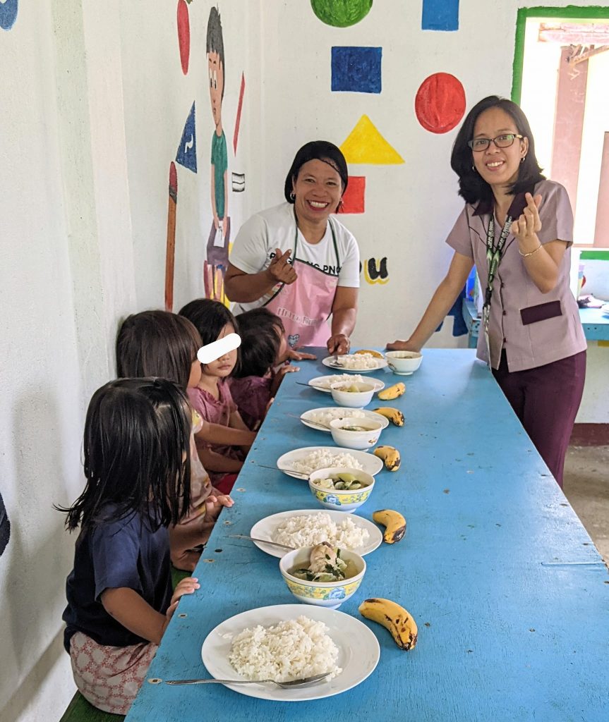 Healthcare workers feed undernourished children in a day care center in Masbate August 6, 2024. (Masbate City Government photo)