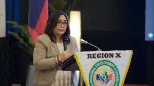 NEDA-10 Regional Director Mylah Faye Aurora Cariño presents the security survey result to seek the support of the RDC-10 in strengthening the security framework of Panguil Bay Bridge. (Photo: DCC/PIA-10)