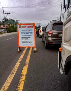 Philippine National Police Misamis Oriental Police Provincial Office personnel conduct a checkpoint in El Salvador City, Misamis Oriental, February 21. MISOR PPO conducted a total of 1,620 from January 12 to February 9, and will continue for the duration of the election period, according to Deputy Provincial Director for Administration PLtCol. Mardy M. Hortillosa. (Photo courtesy of El Salvador City LDRRMO)