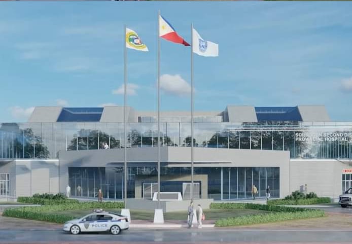 The construction of a new hospital that looks like this architectural perspective will meet the needs of the growing populations in the towns of Santa Magdalena, Bulan, Matnog, and Irosin, and is expected to begin operating next year. (Photo by Sorsogon Provincial Information Office)