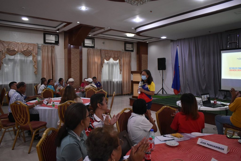 DILG Camarines Norte Provincial Director Melody Relocio expresses gratitude for the 100 percent attendance of the 23 Punong Barangays and affirms their interest in and support for the RCSP program. (Photo credits: DILG Camarines Norte)